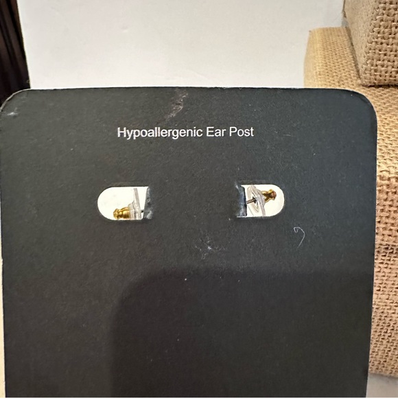 NWT J.Crew Hoop Earrings, post back, gold tone w/ acrylic inlay - Picture 5 of 7